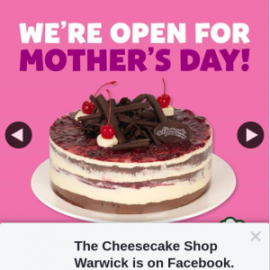 The Cheesecake Shop Warwick – Win a Cake for Mum and Show Her Who’s The Favourite Child