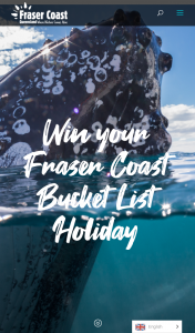 Visit Fraser Coast – Win Your Fraser Coast Bucket List Holiday (prize valued at $1,000)