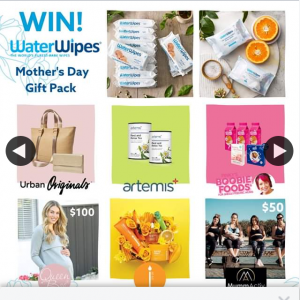 WaterWipes – Win a Mother’s Day Gift Valued at $1480. (prize valued at $1,480)