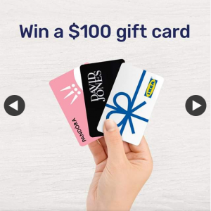 Zip – Win 1 of 3 $100 Gift Cards (prize valued at $300)