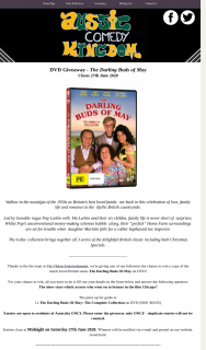 Aussie Comedy Kingdom – Win a Copy of The Much Loved British Series The Darling Buds of May on DVD (prize valued at $70)