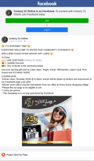Century 21 Online – Win a $250 Coles Myer Group Gift Card (prize valued at $250)