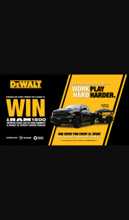 DEWALT – Win a Ram 1500 V8 Express Crew Cab (with Standard Options) and a Dewalt X2 Patriot Camper Trailer Valued at Up to Aud$141774.46 Or Nzd$152358.25. (prize valued at $141,774)
