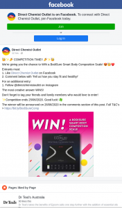 Direct Chemist Outlet – Win a Bodisure Smart Body Composition Scale