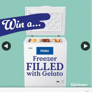 Gelatissimo – Win a Haier 101l Freezer Filled With Tubs of Gelato..