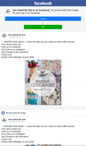 Get Caked by Zoe – Win a $50 Voucher (prize valued at $50)