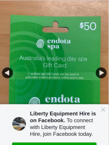 Liberty Equipment Hire – Win a $50 Endota Spa Voucher