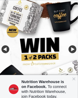 Nutrition Warehouse – Win 1 of 2 Packs⠀