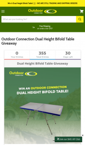 Outdoor Connection – Win a Dual Height Bifold Table (prize valued at $119.95)