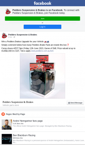 Pedders Suspension & Brakes – Win a Pedders Brakes Upgrade for Your Vehicle (prize valued at $2,000)