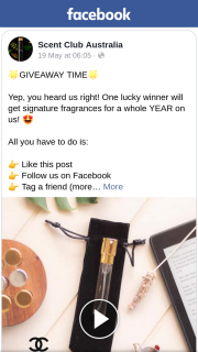 Scent Club Australia – Win Signature Fragrances for a Whole Year (prize valued at $178)