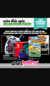 ShirtPunch – Win June Zelda Animal Crossing  Switch Giveaway
