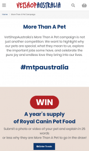 VetShop Australia – Win a Year’s Supply of Royal Canin Pet Food (prize valued at $1,850)