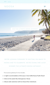 Visit Noosa – Win The Ultimate Noosa Getaway (prize valued at $1,500)