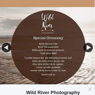 Wild River Photography – Win a Free Photography Session and Pamper Yourself With Arbonne Products (prize valued at $480)