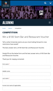 Adelaide Uni win a $100 Stem – Win a $100 Stem Bar and Restaurant Voucher (prize valued at $1)