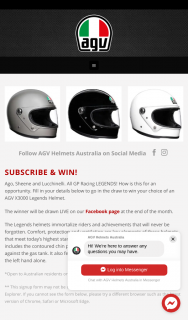 AGV Helmet – Win Your Choice of an Agv X3000 Legends Helmet (prize valued at $700)