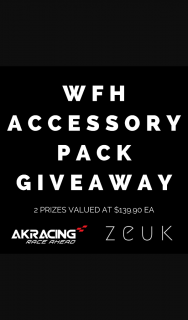 AKRacing – Win The Ultimate Wfh Accessory Pack (prize valued at $139.9)