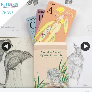 Australian Animal Alphabet Flashcards Giveaway – Win Kidtown Melbourne (prize valued at $29.95)