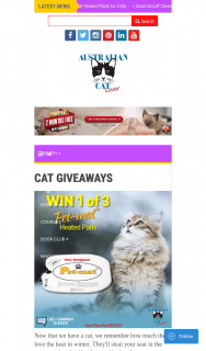 Australian Cat Lover – Win 1 of 3 Pet-Mat™ Heated Animal Pads
