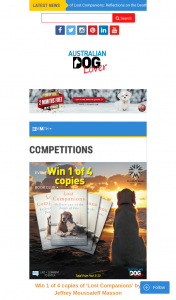 Australian Dog Lover – Win 1 of 4 Copies of ‘lost Companions’ Book (prize valued at $120)
