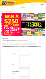 Australian Puzzler – Win a Gift Card to The Store of The Winner’s Choice (prize valued at $5,000)