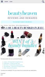 Beauty Heaven – Win 1 of 5 Beauty Bundles In July