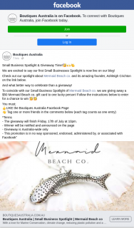 Boutiques Australia – Win a $50 Mermaid Beach Co Gift Voucher at 10pm (prize valued at $50)