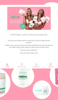 Buddy Scrub – Win a $500 Skincare Product Voucher (prize valued at $500)