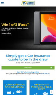 Catch – Win One of Three Ipads Get a Car Insurance Quote (prize valued at $518)
