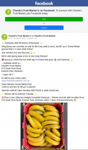 Charlie’s Fruit Market Everton Park – Win a Box of Bananas Must Collect