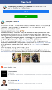 Cosi Andrew Costello – Win a Year’s Worth of Dog Training Thanks to Woodville Community Dog Training Centre and The City of Charles Sturt