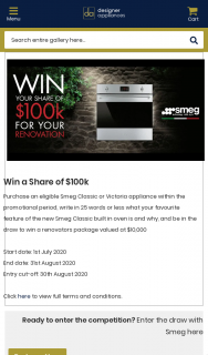 Designer Appliances – Purchase participating appliances to – Win a Share of $100k (prize valued at $10,000)