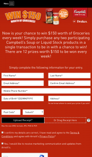 Drakes – Win $150 Worth of Groceries Every Week (prize valued at $14,400)