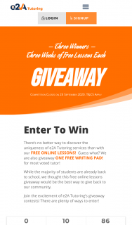 e2A Tutoring – Win One of Three Three Week School Tutoring Packages
