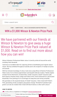 Eckersley’s Art & Craft – Win a $1000 Winsor & Newton Prize Pack (prize valued at $1,000)