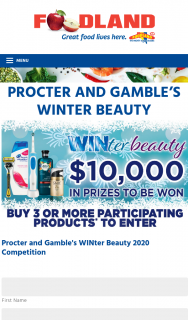 Foodland Procter & Gamble Winter Beauty Giveaway – Competition (prize valued at $10,000)