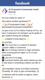 ICYS Ipswich Community Youth Services – Win an Art Hamper