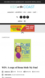 Kids in The City – Kids on the Coast – Win a Copy of Rona Stole My Fun