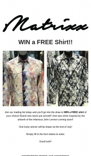 Matrixx – Win a Free Shirt of Your Choice