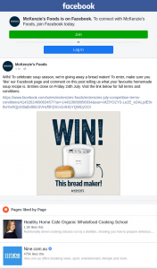 McKenzie’s Foods – Win a Breadmaker