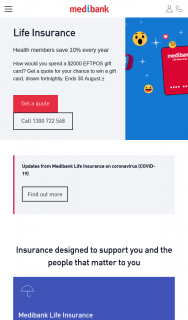 Medibank – Win 1 of 6 $2k Gift Card Competition (prize valued at $12,000)