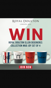 Mega Boutique – Win a Royal Doulton X Ellen Degeneres Collection Mug Joy Set of 4