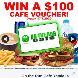 On The Run Cafe Yatala – Win a $100 Dollar Voucher for Café on The Run