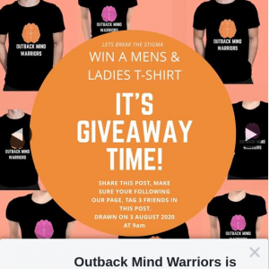 OuTBack Mind Warriors – Win One of Our Men’s T-Shirt and One Ladies T-Shirt Too Break The Stigma Surrounding Mental Health Follow The Steps Below