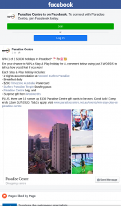 Paradise Centre – Win 1 of 2 $1000 Holidays In Paradise (prize valued at $3,000)