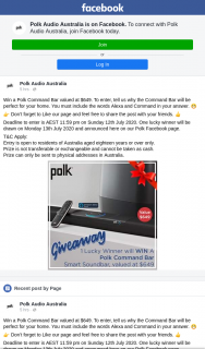 Polk Audio – Win a Polk Command Bar (prize valued at $649)
