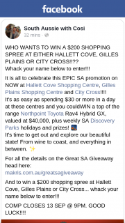 South Aussie With Cosi – Win a $200 Shopping Spree at Either Hallett Cove