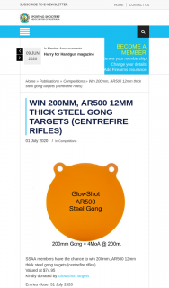 SSAA – Win a Thick Steel Gong Target (prize valued at $74.95)