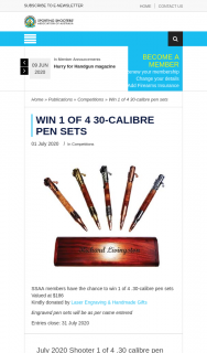SSAA – Win 1 of 4 30-calibre Pen Sets (prize valued at $186)